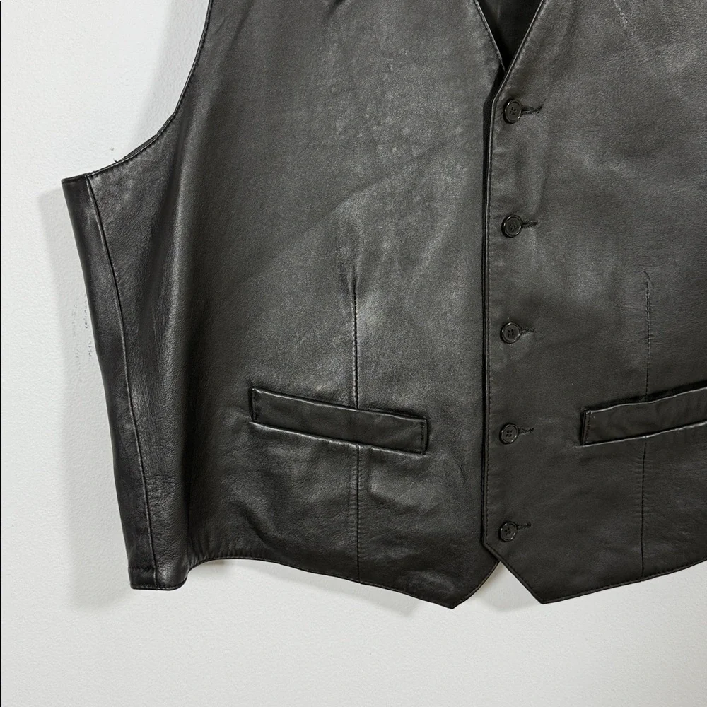 Scully Mens Genuine Lambskin Leather Vest Black Western Biker Cowboy Ranch 48 - Picture 4 of 11
